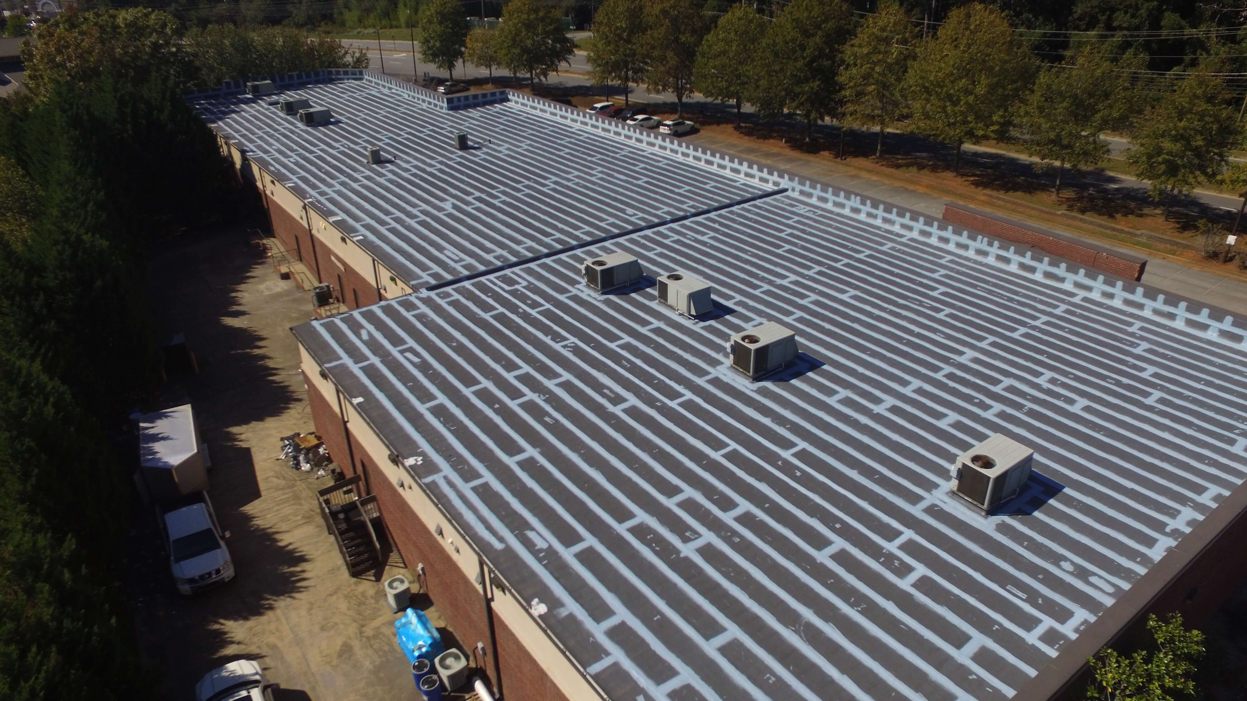Fabric reinforced roof full view